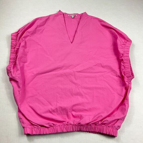 Frances Valentine Pink Blouse Small Loose Fit Minimalist Chic Resort Barbicore - Picture 1 of 12